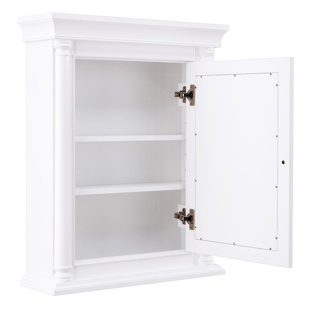 Strousse 24 in. W x 30 in. H Surface Mount Mirrored Medicine Cabinet in White - Super Arbor
