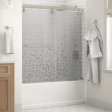 Simplicity 60 x 59-1/4 in. Frameless Mod Soft-Close Sliding Bathtub Door in Chrome with 1/4 in. (6mm) Clear Glass - Super Arbor