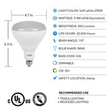 Feit Electric 65-Watt Equivalent BR40 Dimmable CEC Title 24 Compliant LED Light Bulb Soft White (12-Pack)