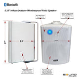 Bluetooth BT Blast 5.25 Indoor/Outdoor Weatherproof Patio Speakers, Gray Rated Industry Best (Pair) - Super Arbor