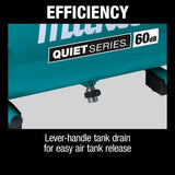 Quiet Series 2 Gal. 1 HP Oil-Free Electric Air Compressor - Super Arbor