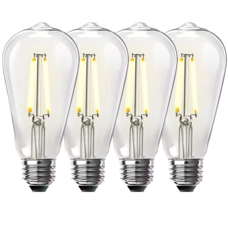Feit Electric 60-Watt Equivalent ST19 Dimmable LED Clear Glass Vintage Edison Light Bulb With Straight Filament Bright White (4-Pack)