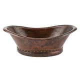 Premier Copper Products Bath Tub Hammered Copper Vessel Sink in Oil Rubbed Bronze