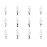 Feit Electric 60-Watt Equivalent B10 Candelabra Dimmable Filament Clear Glass Chandelier LED Light Bulb, Daylight (12-Pack)