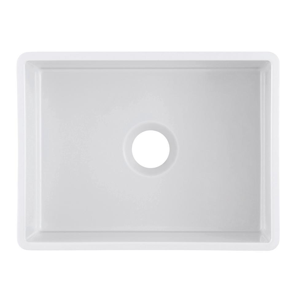 Olde London Farmhouse Fireclay 27 in. Single Bowl Kitchen Sink with Grid with Grid and Strainer - Super Arbor