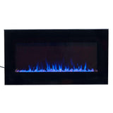 36 in. LED Fire and Ice Electric Fireplace with Remote in Black - Super Arbor