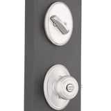 Wakefield Satin Nickel Single Cylinder Deadbolt with Georgian Entry Door Knob Combo Pack - Super Arbor