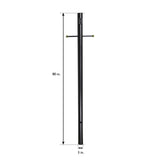 Black Lamp Post with Cross Arm and Outlet