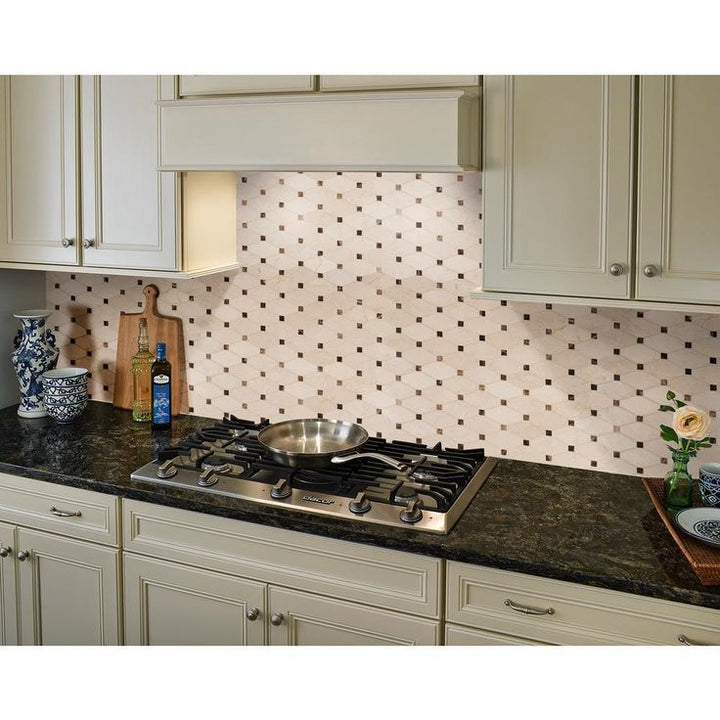 MSI Valencia Blend Elongated Octagon 12 in. x 12 in. x 10 mm Polished Marble Mesh-Mounted Mosaic Tile (10 sq. ft. / case)