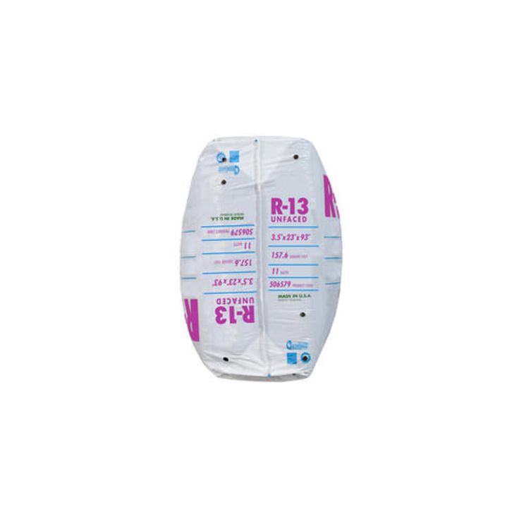 Knauf Insulation EcoBatt R-13 Unfaced Fiberglass Insulation Batts, 3-1/2 in. x 23 in. x 93 in., 163.4 sq. ft.