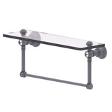 Carolina Crystal Collection 16 in. Glass Shelf with Integrated Towel Bar in Polished Brass - Super Arbor