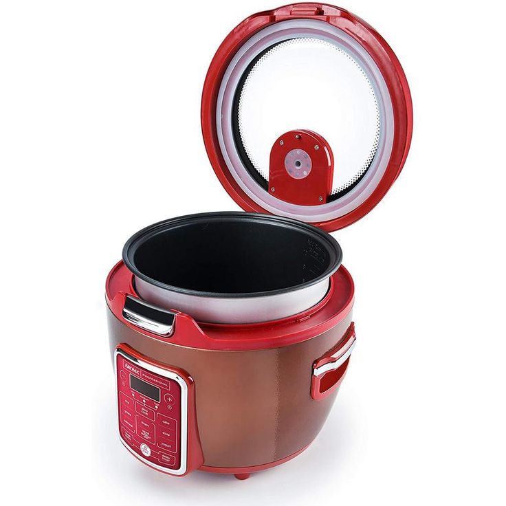 20-Cup Red Rice Cooker with Glass Lid
