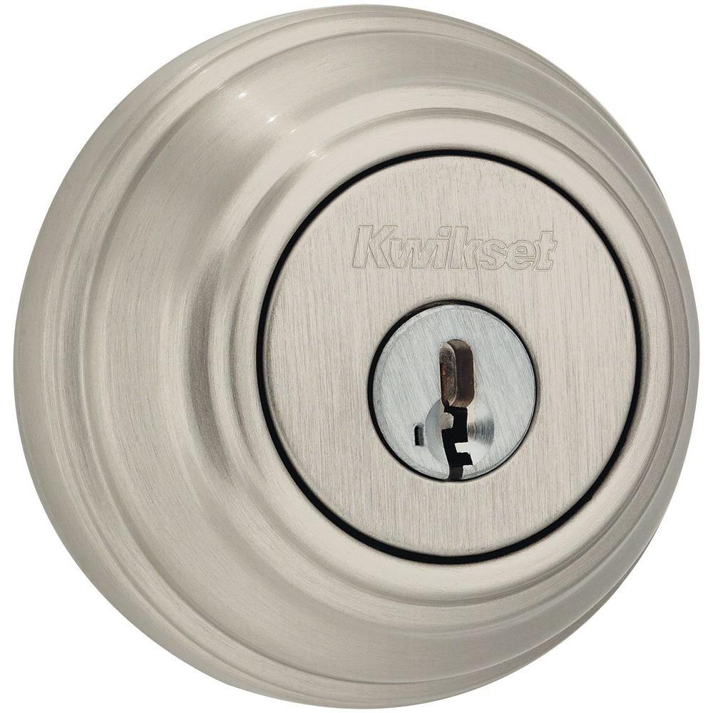 Satin Nickel Single Cylinder Deadbolt featuring SmartKey Security with Microban Antimicrobial Technology - Super Arbor