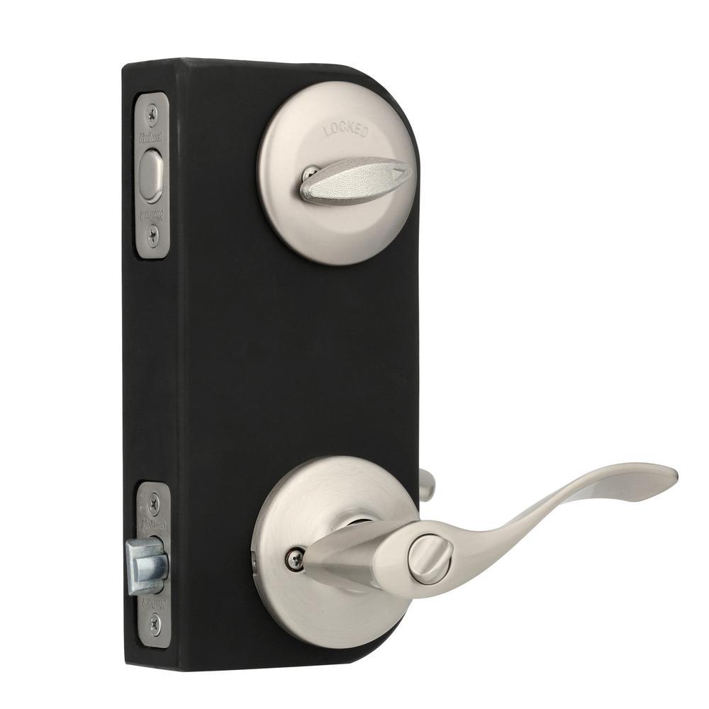 Balboa Satin Nickel Exterior Entry Door Lever and Single Cylinder Deadbolt Combo Pack - Super Arbor