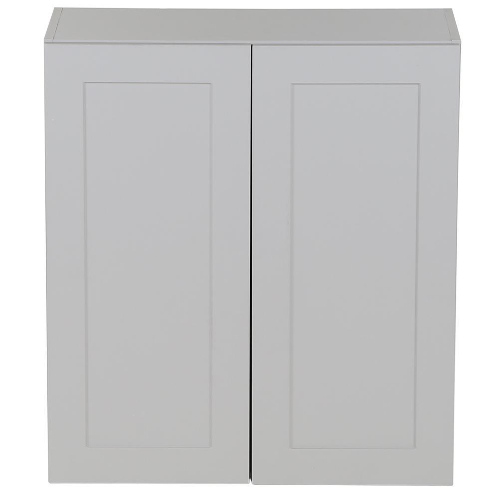Cambridge Shaker Assembled 30x42x12.5 in. Wall Cabinet with 2 Soft Close Doors in White - Super Arbor