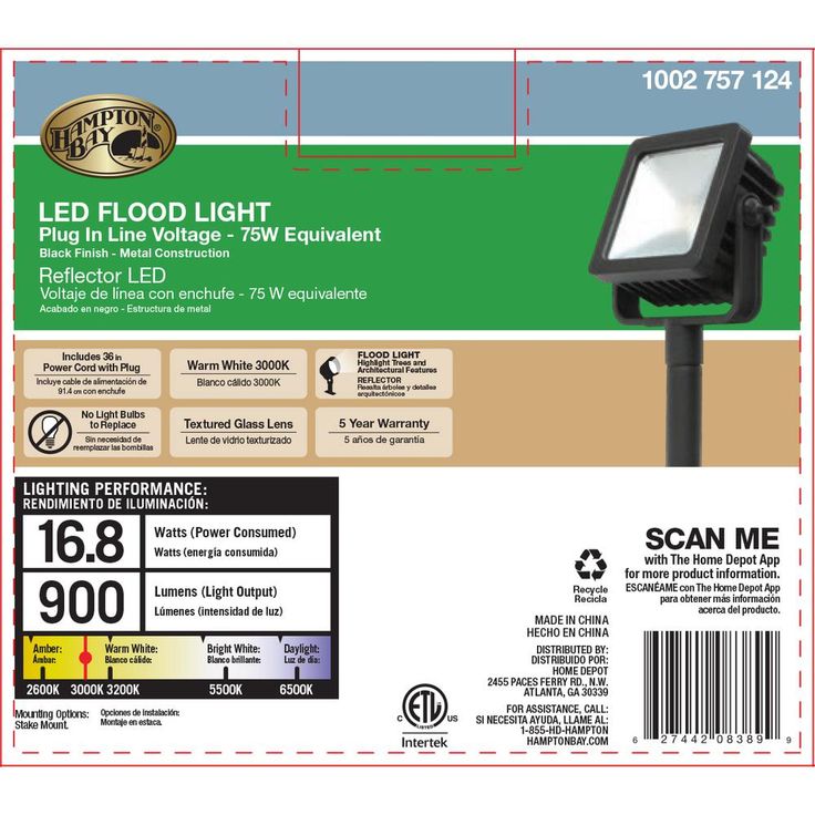 Line Voltage Black Outdoor Integrated LED Landscape Flood Light