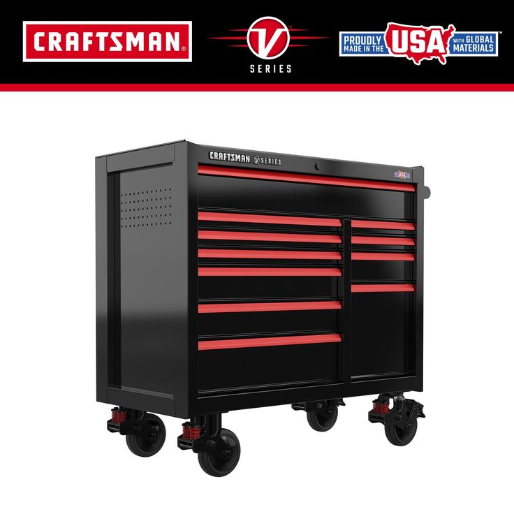 CRAFTSMAN V-Series 41-in W x 40-in H 11-Drawer Steel Rolling Tool Cabinet (Black)
