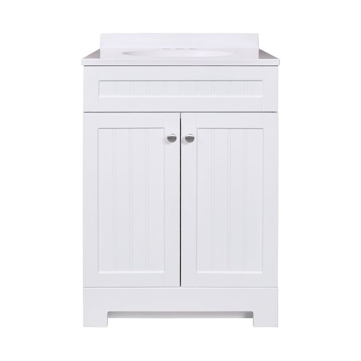 Style Selections Ellenbee 24.5-in White Single Sink Bathroom Vanity with White Cultured Marble Top