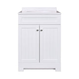 Style Selections Ellenbee 24.5-in White Single Sink Bathroom Vanity with White Cultured Marble Top