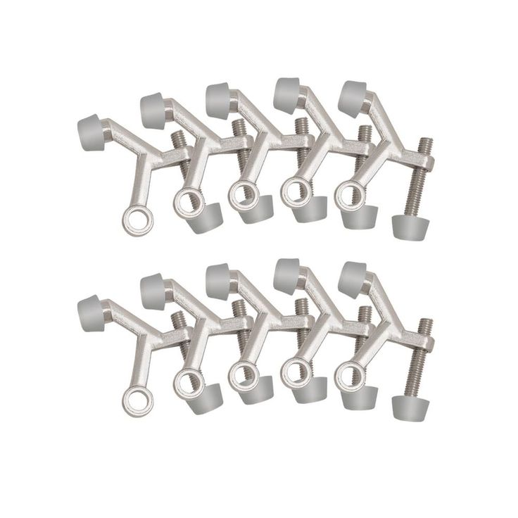 2-1/8 in. x 1-3/4 in. Satin Nickel Standard Hinge Pin Door Stop Value Pack (10 per Pack)