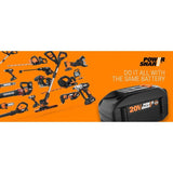 Worx POWER SHARE 40-Volt 17 in. Cordless Battery Walk Behind Mower with Mulching & Intellicut, (Battery & Charger Included)