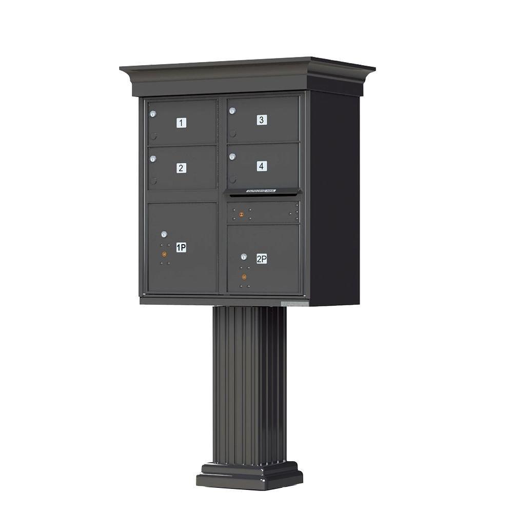Vital 12-Mailboxes 1-Parcel Locker 1-Outgoing Pedestal Mount Cluster Box Unit - Super Arbor