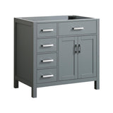 Hampton 42 in. W x 21.5 in. D Bath Vanity Cabinet Only in Grey - Super Arbor