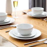 18- Piece Modern White Porcelain Dinnerware Sets (Service for Set for 6)