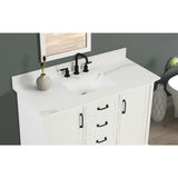 49 in. W x 22 in. D x 0.75 in. H Quartz Vanity Top in Statuario White with White Basin - Super Arbor
