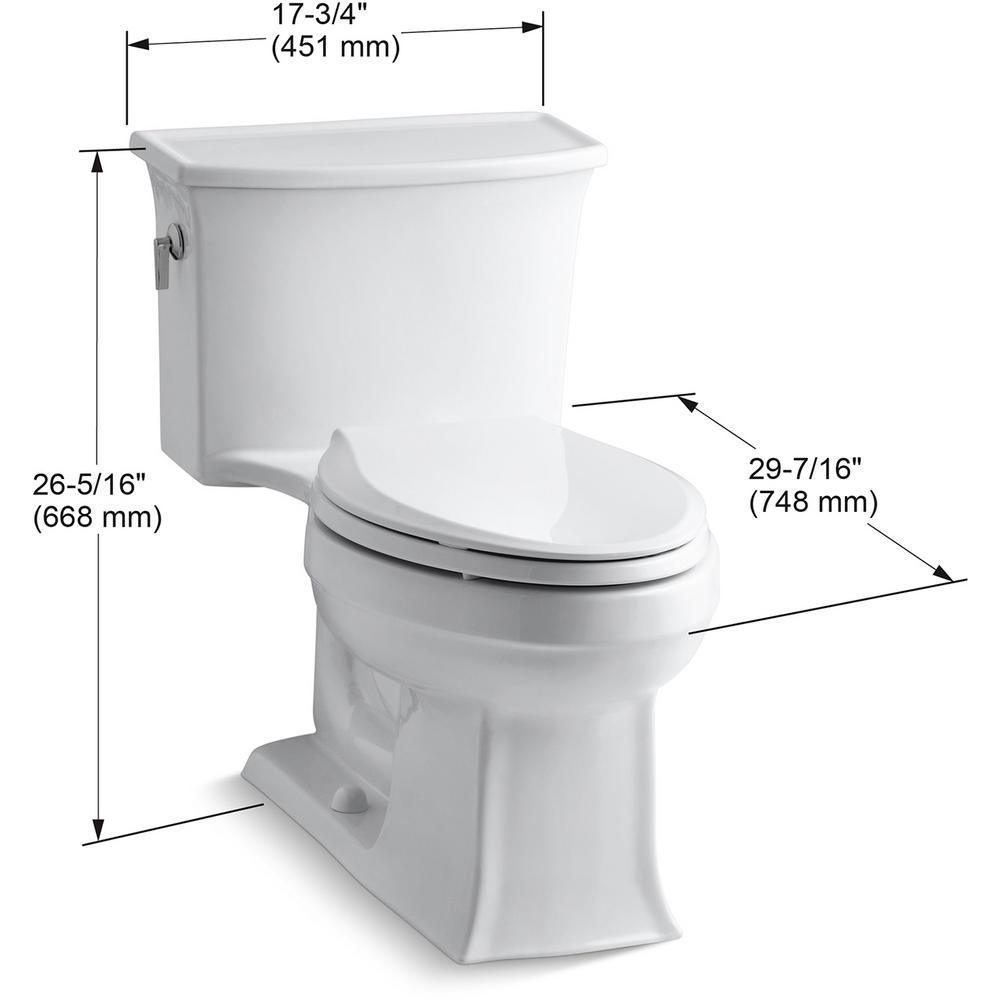 Archer 1-piece 1.28 GPF Single Flush Elongated Toilet in White - Super Arbor
