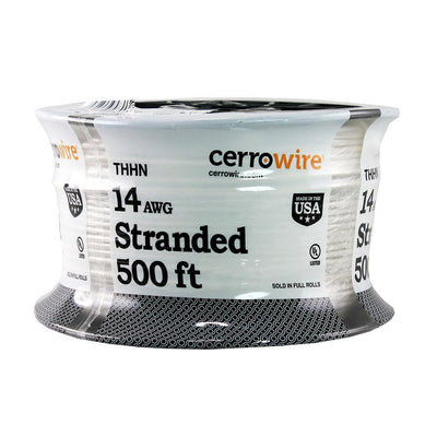 500 ft. 14/1 White Stranded THHN Wire - Super Arbor