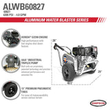 Simpson SIMPSON Aluminum Water Blaster ALWB60827 4200 PSI at 4.0 GPM HONDA GX390 Cold Water Pressure Washer