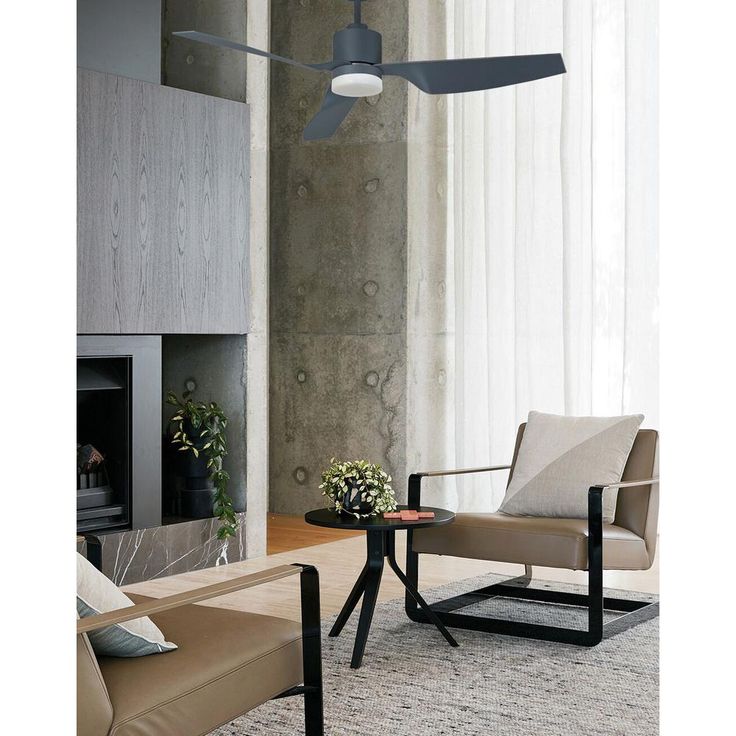 Lucci Airfusion Climate Charcoal Glass Ceiling Fan Light Kit