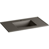 Ceramic/Impressions 37 in. Vitreous China Vanity Top with Basin in White Impressions - Super Arbor