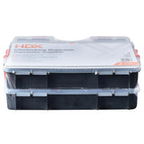 15-Compartment Interlocking Small Parts Organizer in Black (2-Pack) - Super Arbor