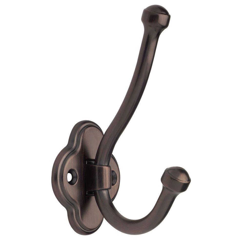 2-1/4 in. Champagne Bronze Scroll Edge Wall Hook - Super Arbor