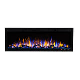 Slimline 50 in. Wall Mount and Recessed Electric Fireplace in Black - Super Arbor