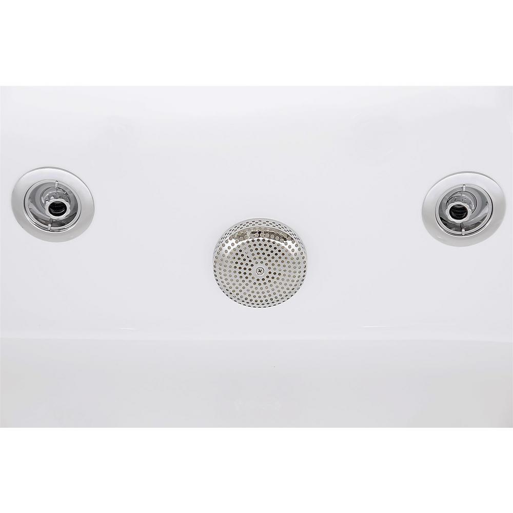 66.9 in. Acrylic Clawfoot Whirlpool Bathtub in White - Super Arbor