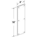 4 in. x 16 in., Stainless Steel, Door Push Plate - Super Arbor