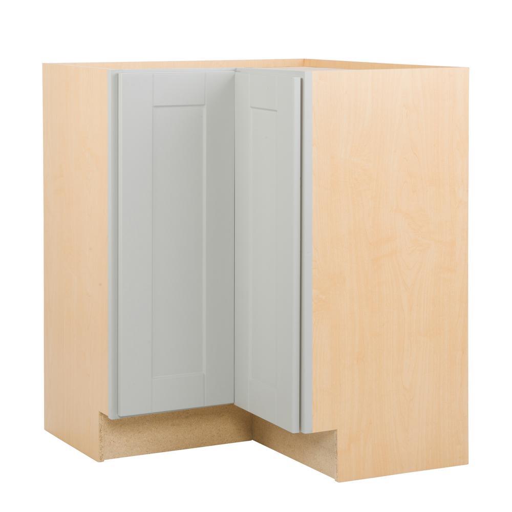 Shaker Assembled 28.5x34.5x16.5 in. Lazy Susan Corner Base Kitchen Cabinet in Dove Gray
