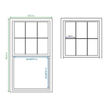 RELIABILT 150 Series New Construction 31-1/2-in x 59-1/2-in x 3-1/4-in Jamb White Vinyl Low-e Argon Single Hung Window with Grids Half Screen Included