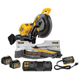 FLEXVOLT 120-Volt MAX Lithium-Ion Cordless Brushless 12 in. Sliding Miter Saw w/ (2) Batteries 2Ah and Bonus Radio