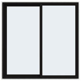 JELD-WEN FiniShield V-4500 59-1/2-in x 59-1/2-in x 3-in Jamb Left-operable Vinyl Black Sliding Window Full Screen Included