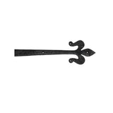 Everbilt 10 in. Black Decorative Fleur-De-Lis Strap Hinge (2-Pack)