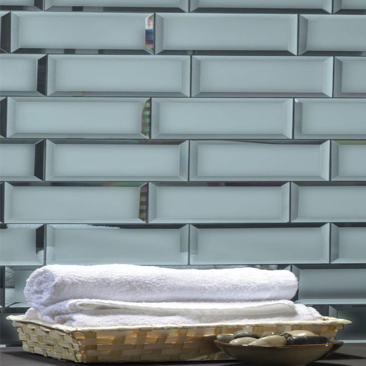 Reflections Graphite Blue Subway 3 in. x 12 in. Matte Glass Mirror Wall Tile (1 sq. ft. )