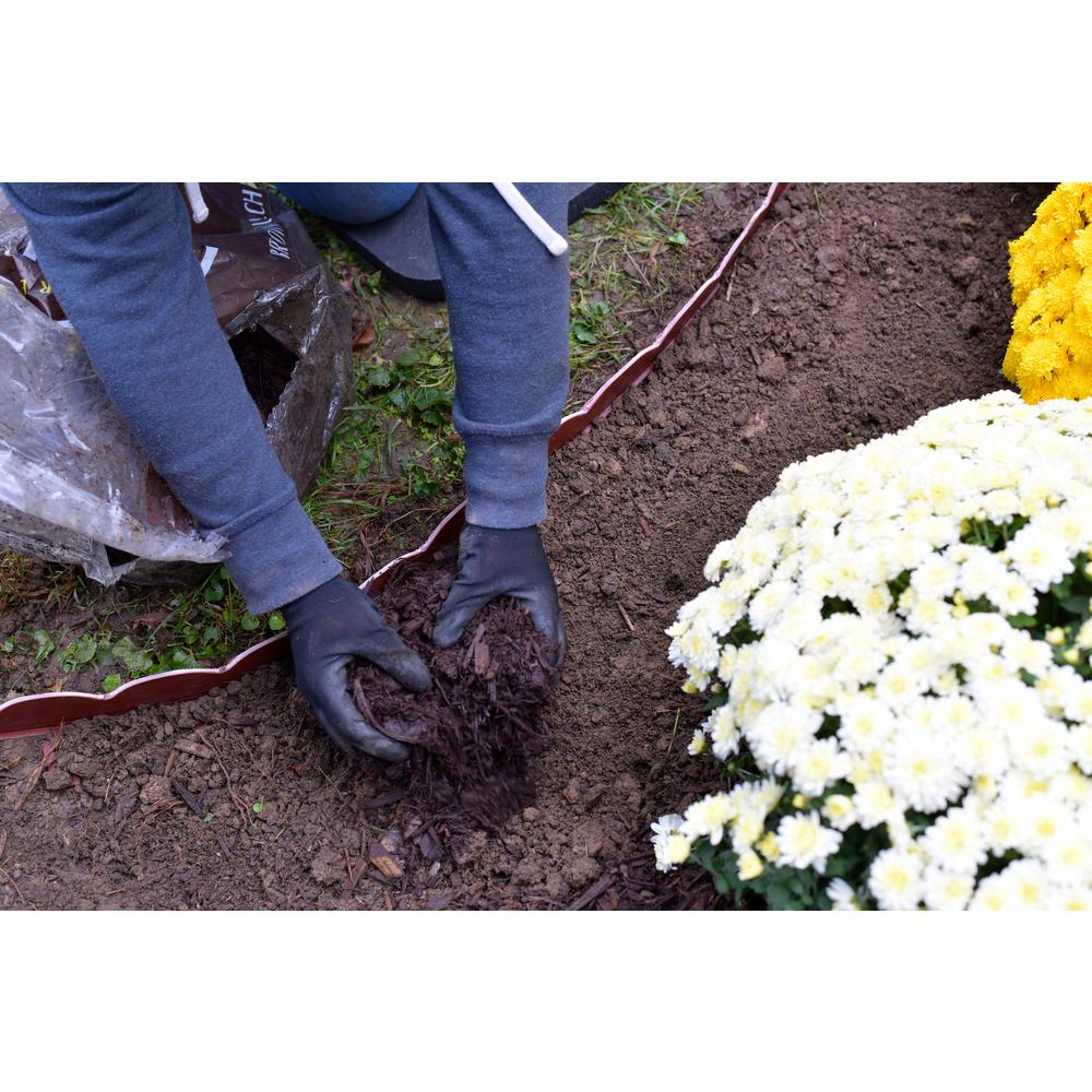 ProFlex 20 ft. Red Scalloped Woodgrain Plastic No-Dig Edging Kit