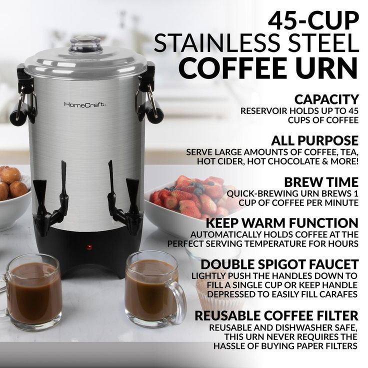 45-Cup Stainless Steel Quick Brewing Coffee Urn