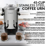 45-Cup Stainless Steel Quick Brewing Coffee Urn