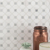 MSI Bianco Dolomite Dotty 12.31 in. x 12.36 in. x 10 mm Polished Marble Mesh-Mounted Mosaic Tile (10.6 sq. ft. / case)