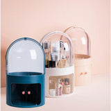 CozyBlock High Dome Makeup Container, Dustproof Makeup Organizer Multi-Level Cosmetic Organizer, Skincare Holder in Blue - Super Arbor
